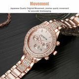 Women Classic Stainless Steel Crystal Quartz Round Analog Wrist Watch For Women - Fashionlinko